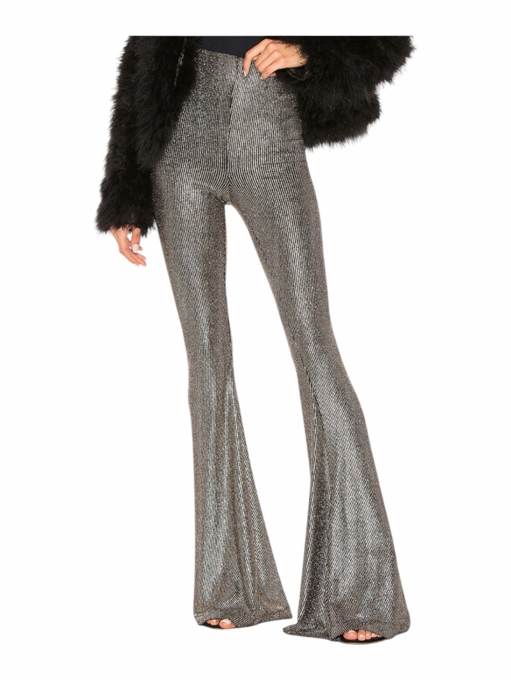 Show Me Your Mumu Bam Bam Bell Pant in Disco Glitz, Metallic Pant